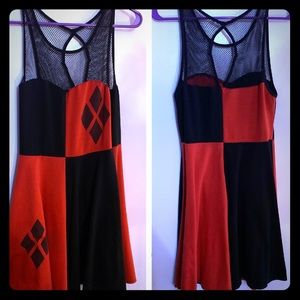 Harley Quinn black and red dress.